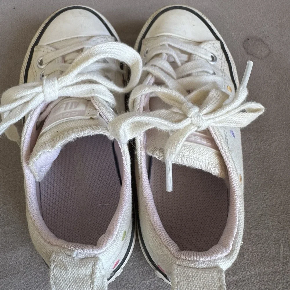 Size 11c - Converse CTAS Madison OX Vintage White/Multi Girl's Low Top Sneakers
